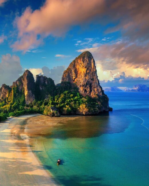 Among Krabi’s spectacular landmarks is the iconic Railay Beach, with its limesto…